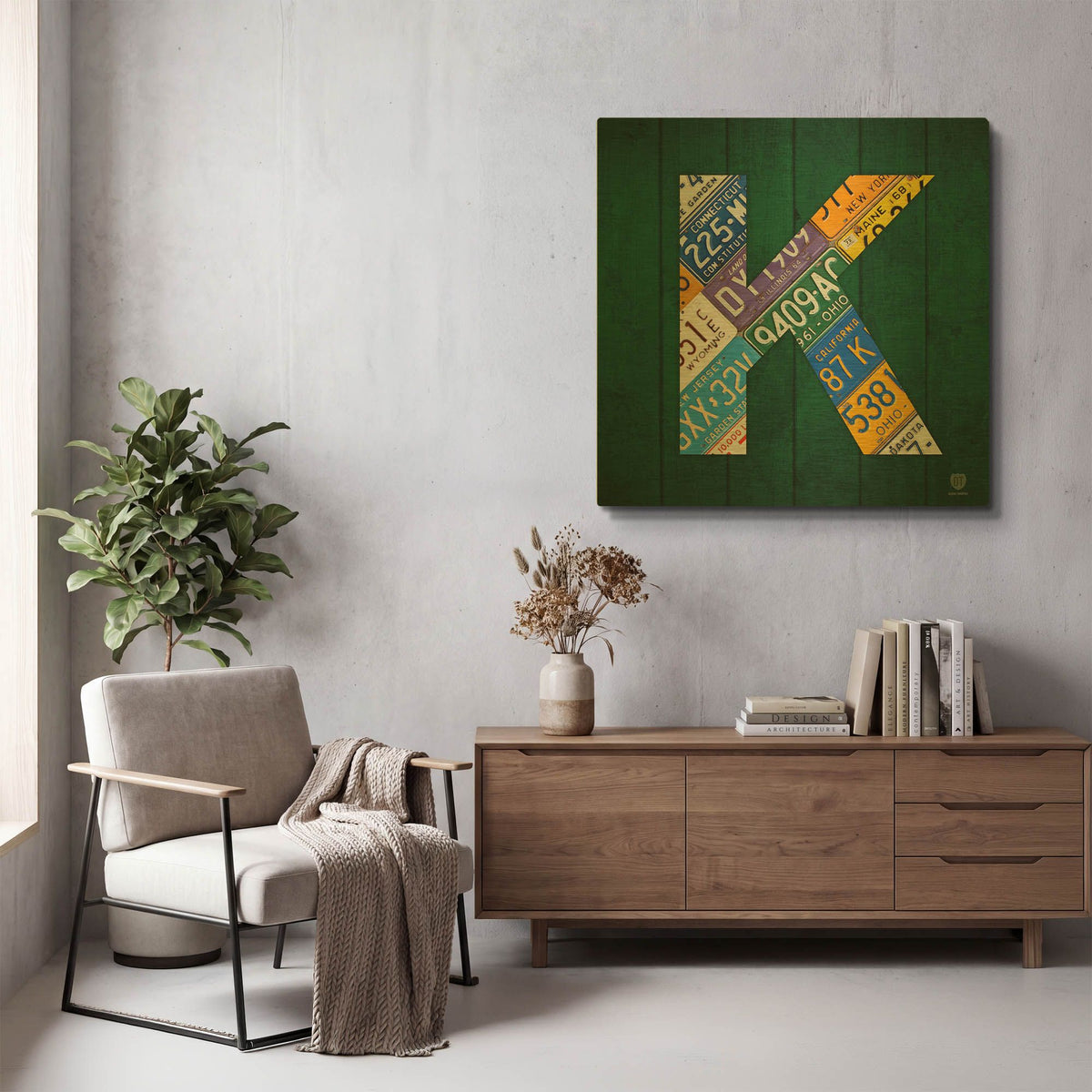 'K' By Design Turnpike Gold Metal Wall Art