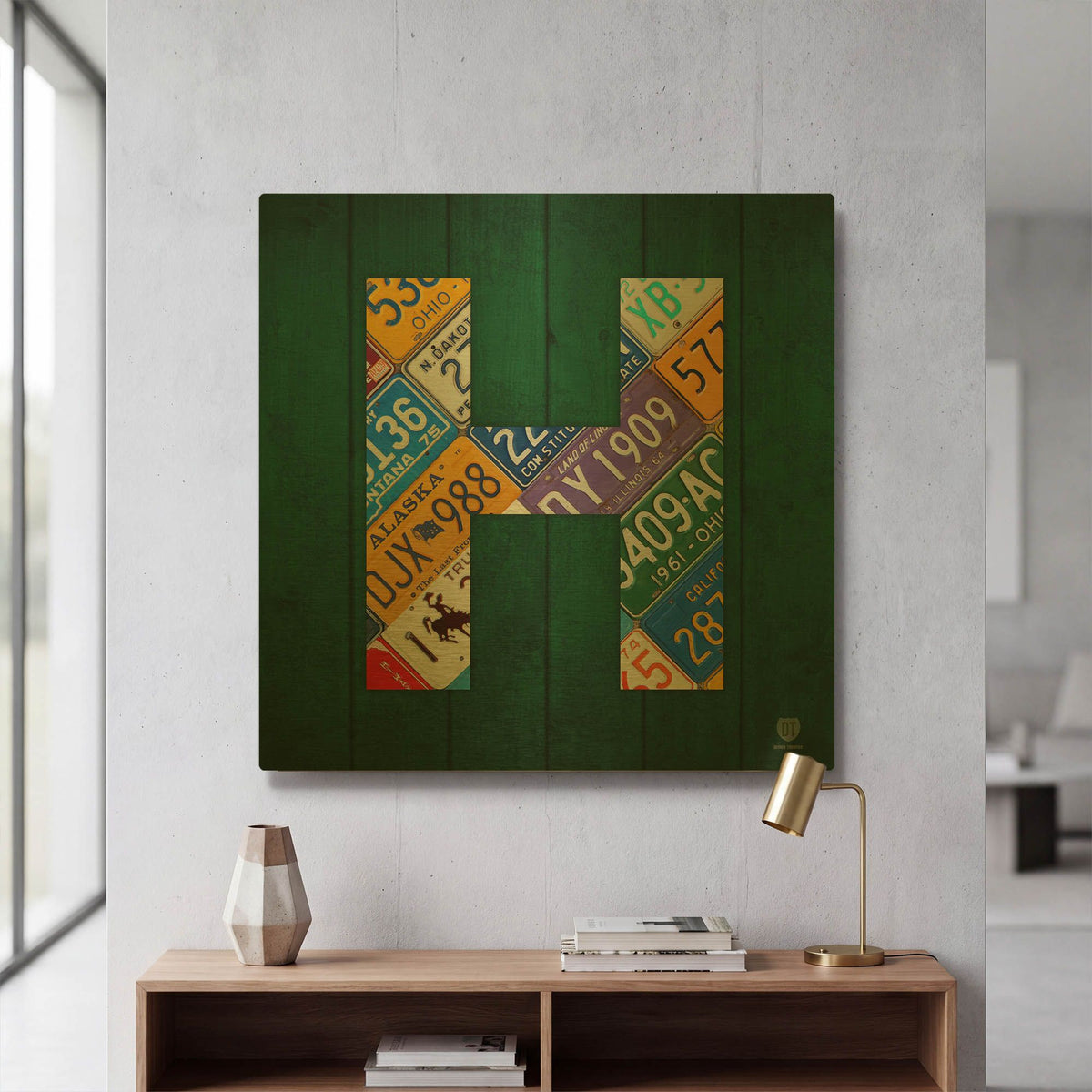 'H' By Design Turnpike Gold Metal Wall Art