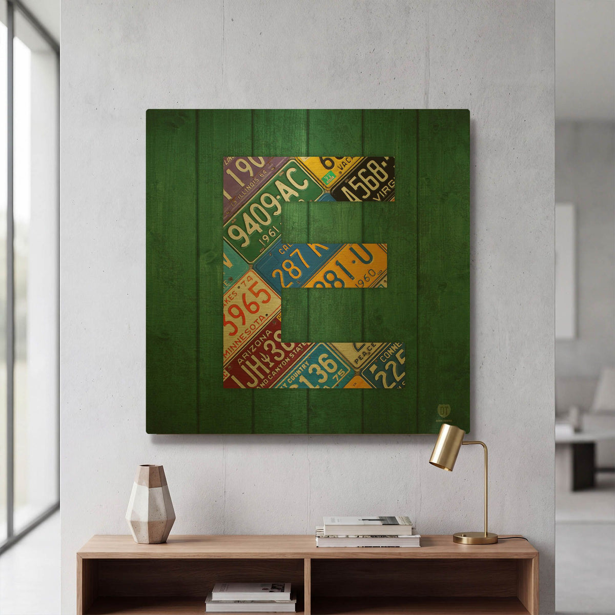 'E' By Design Turnpike Gold Metal Wall Art