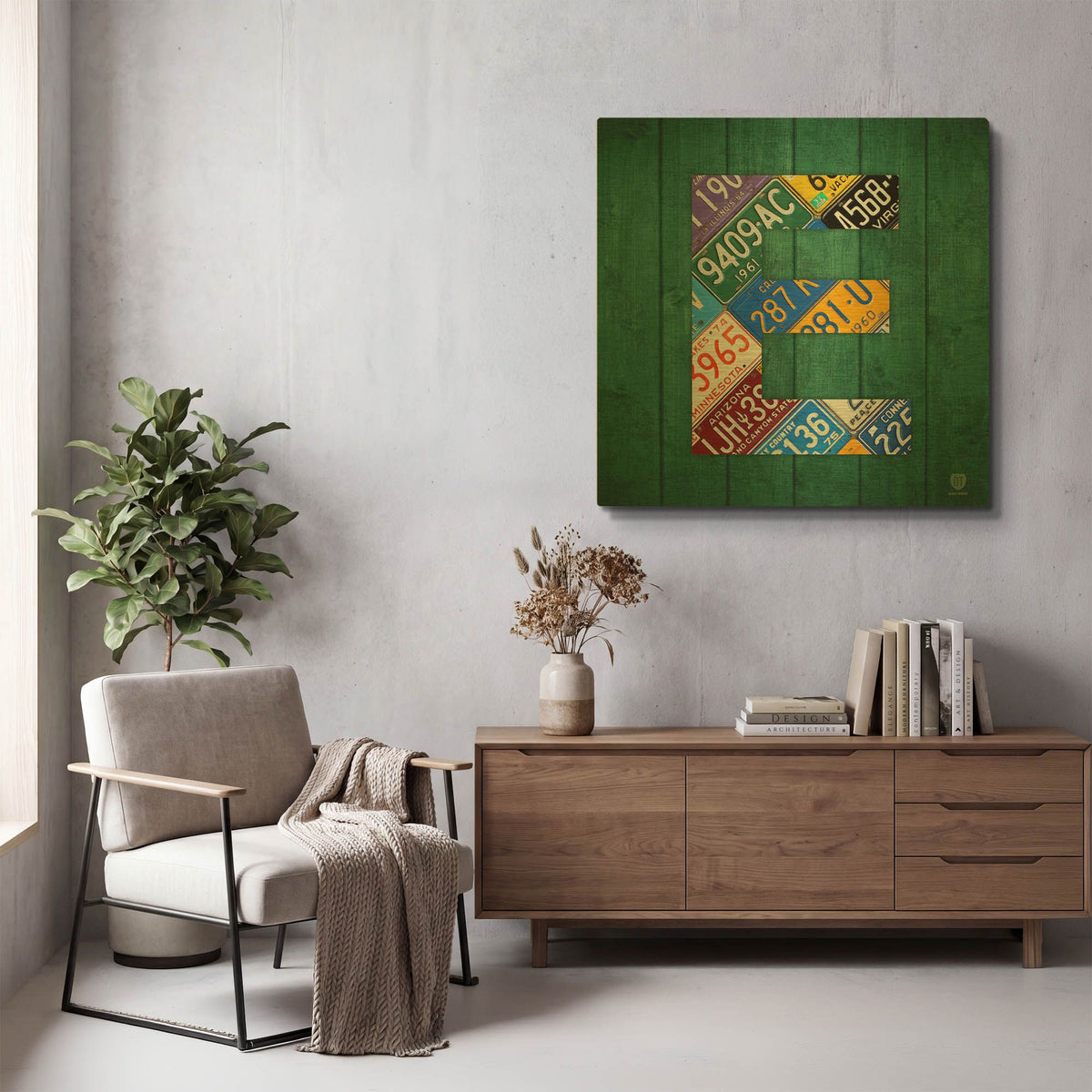 'E' By Design Turnpike Gold Metal Wall Art