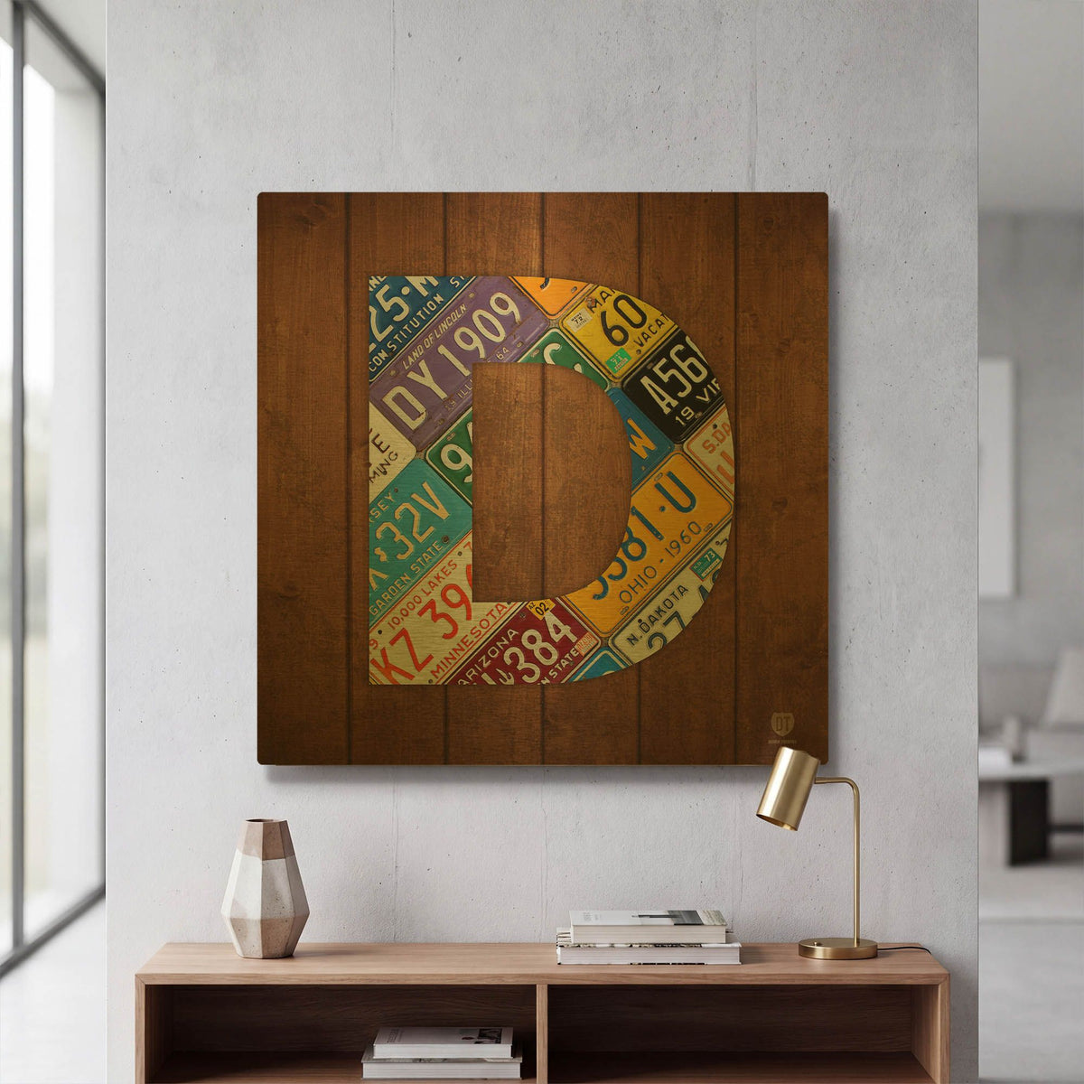 'D' By Design Turnpike Gold Metal Wall Art