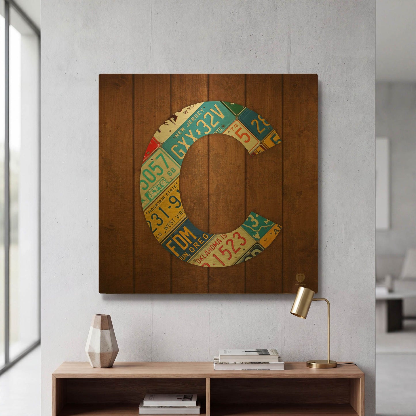 'C' By Design Turnpike Gold Metal Wall Art