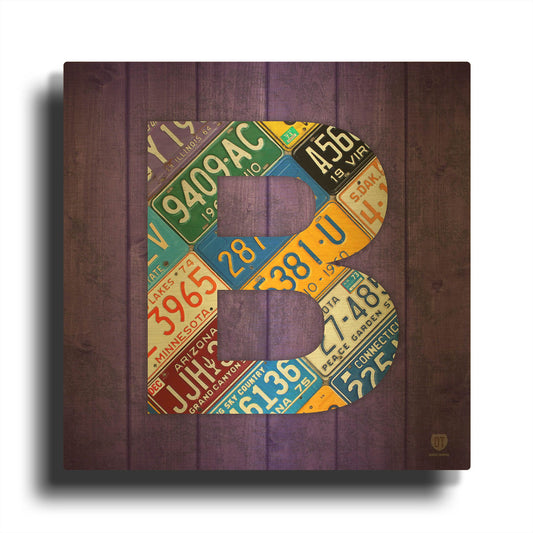 'B' By Design Turnpike Gold Metal Wall Art
