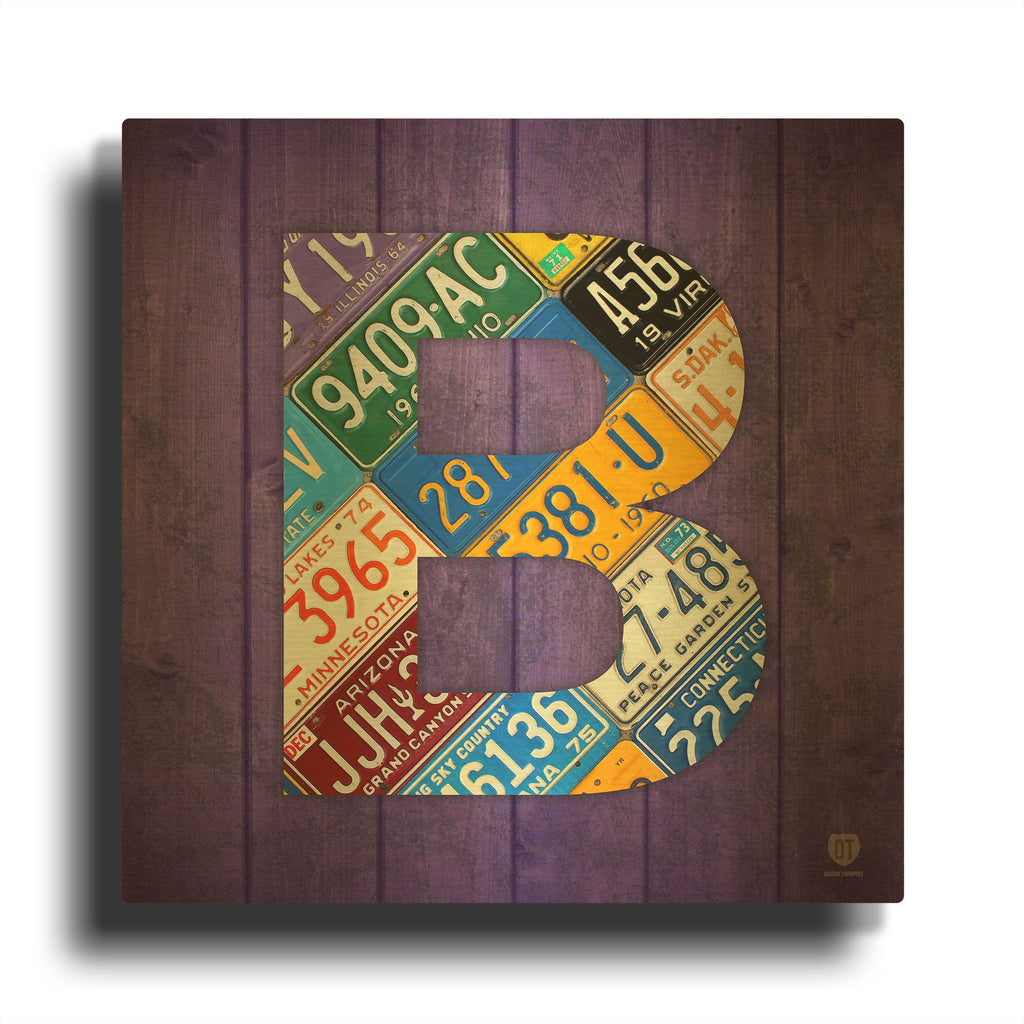 'B' By Design Turnpike Gold Metal Wall Art