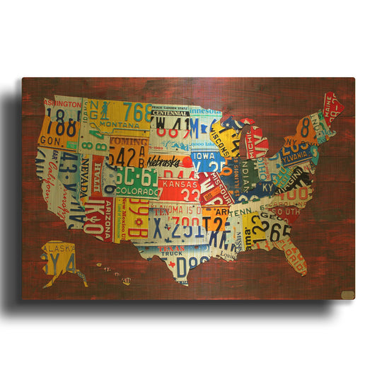 'USA Map Edition 15' By Design Turnpike Gold Metal Wall Art