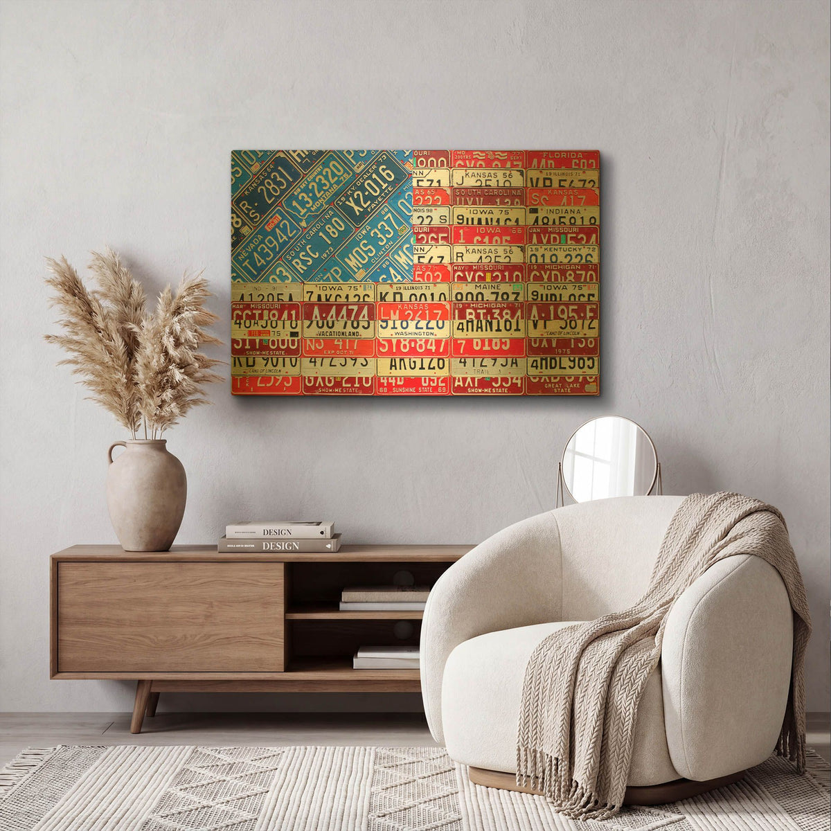 'USA Flag' By Design Turnpike Gold Metal Wall Art