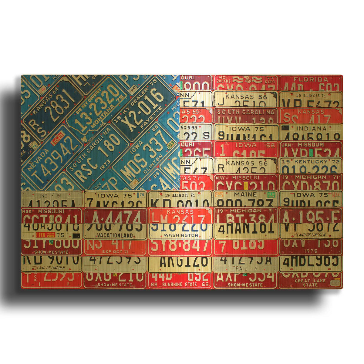 'USA Flag' By Design Turnpike Gold Metal Wall Art