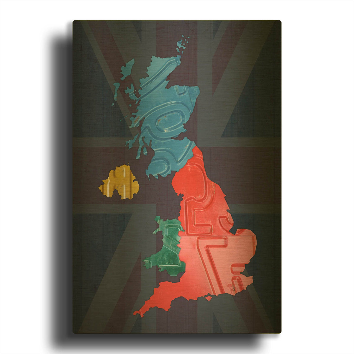 'UK Map' By Design Turnpike Gold Metal Wall Art