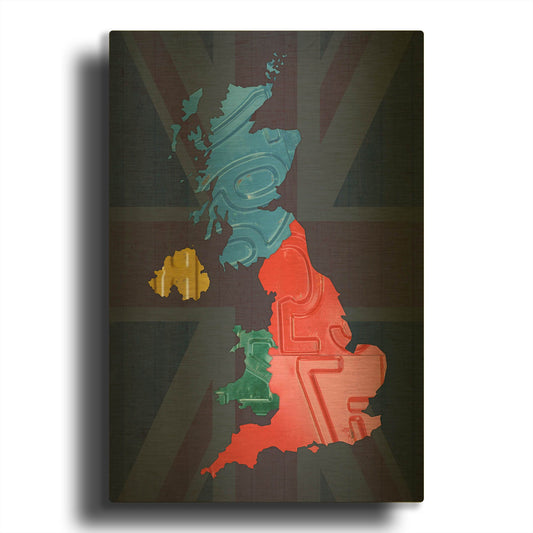 'UK Map' By Design Turnpike Gold Metal Wall Art
