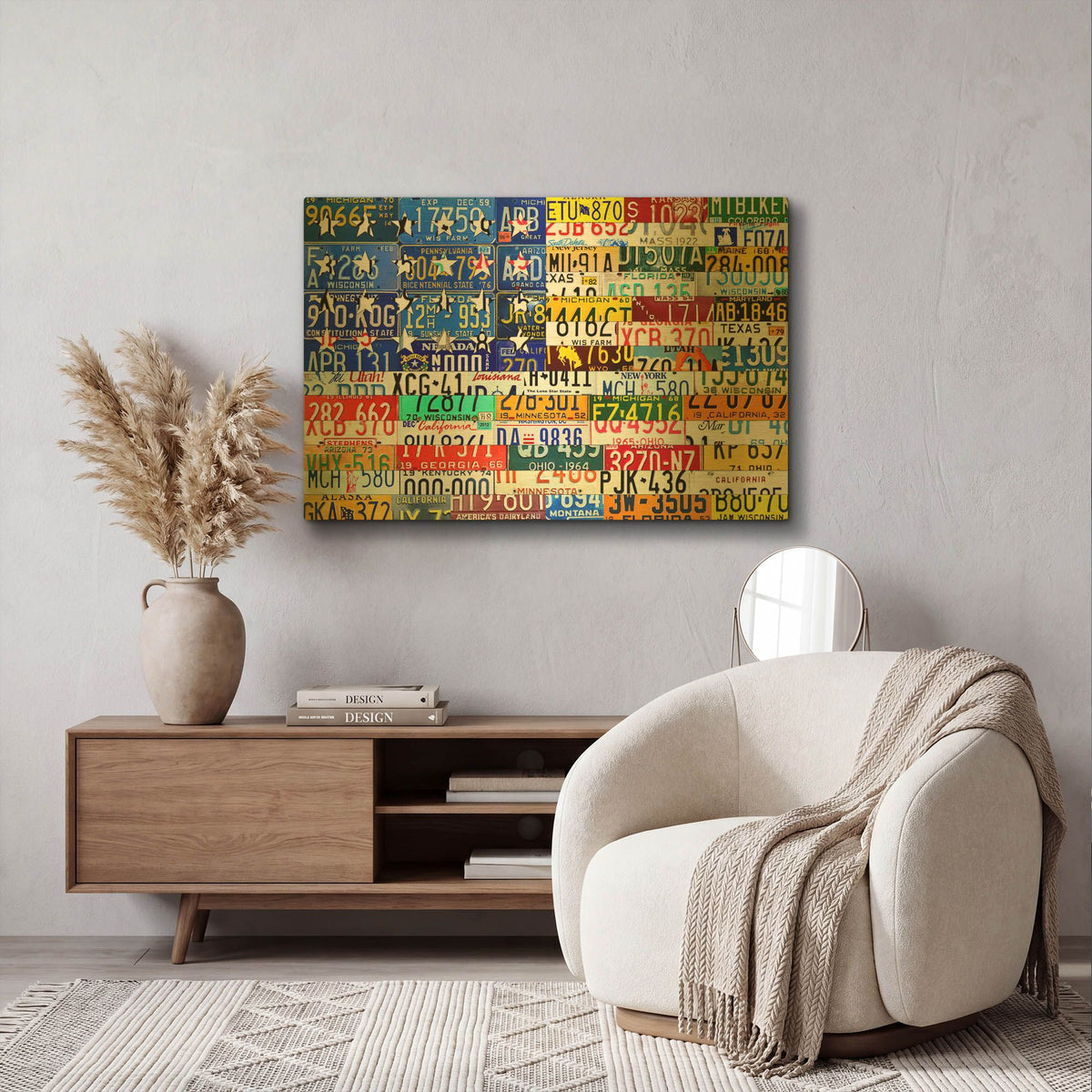 'Scrap Flag' By Design Turnpike Gold Metal Wall Art