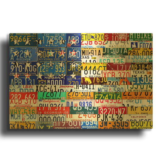 'Scrap Flag' By Design Turnpike Gold Metal Wall Art