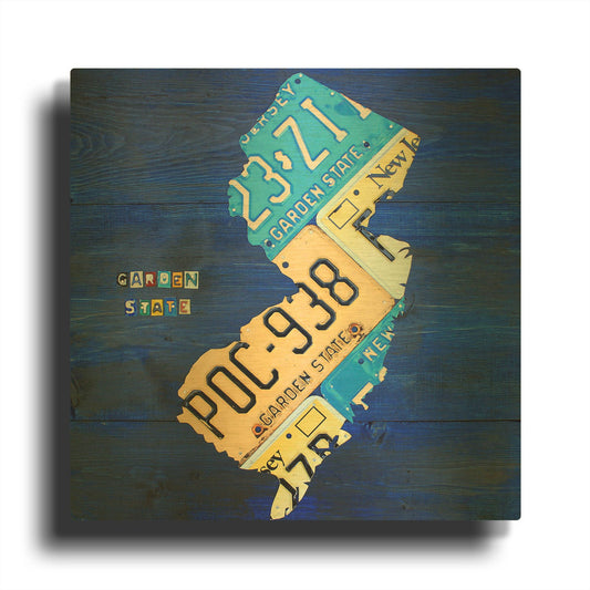 'New Jersey' By Design Turnpike Gold Metal Wall Art