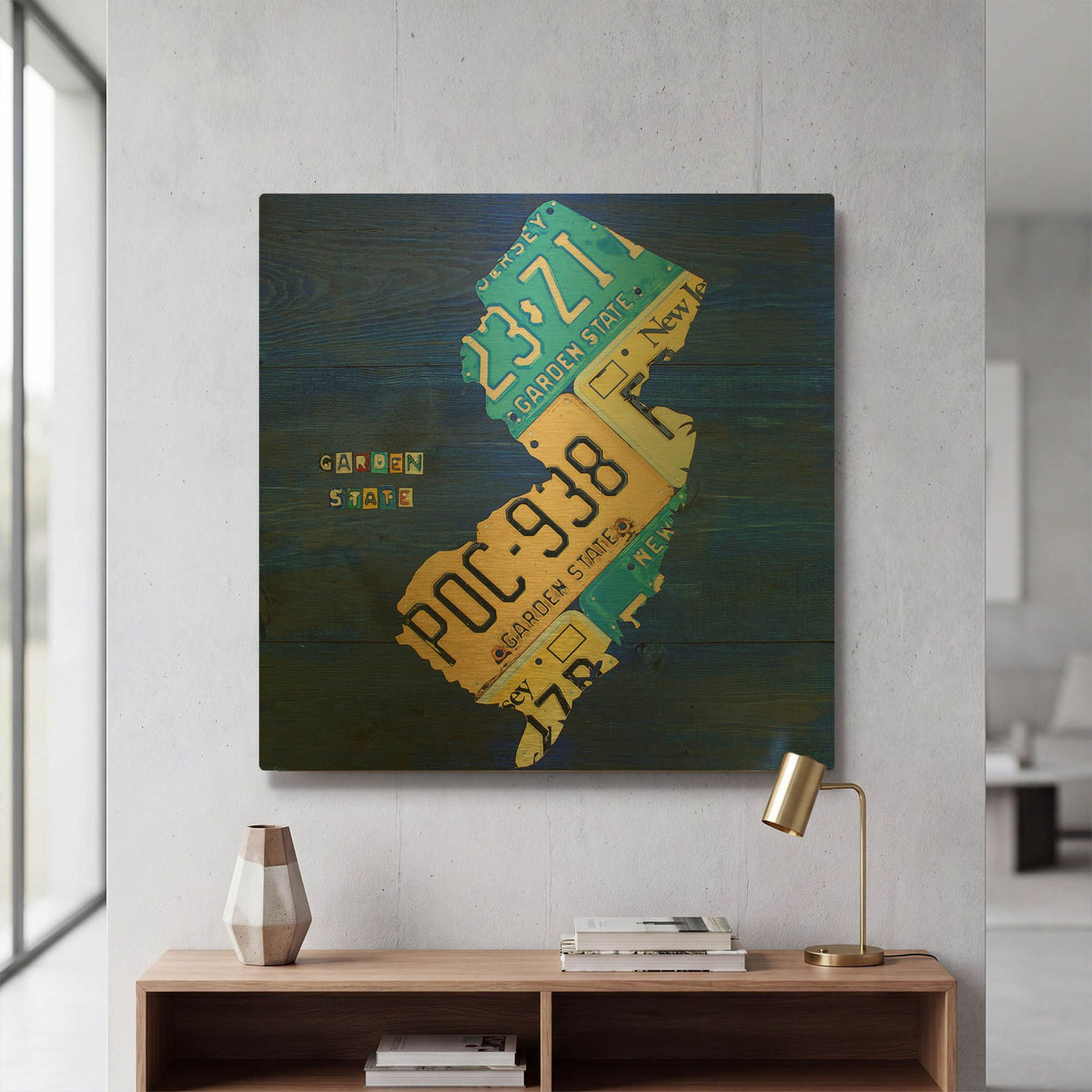 'New Jersey' By Design Turnpike Gold Metal Wall Art