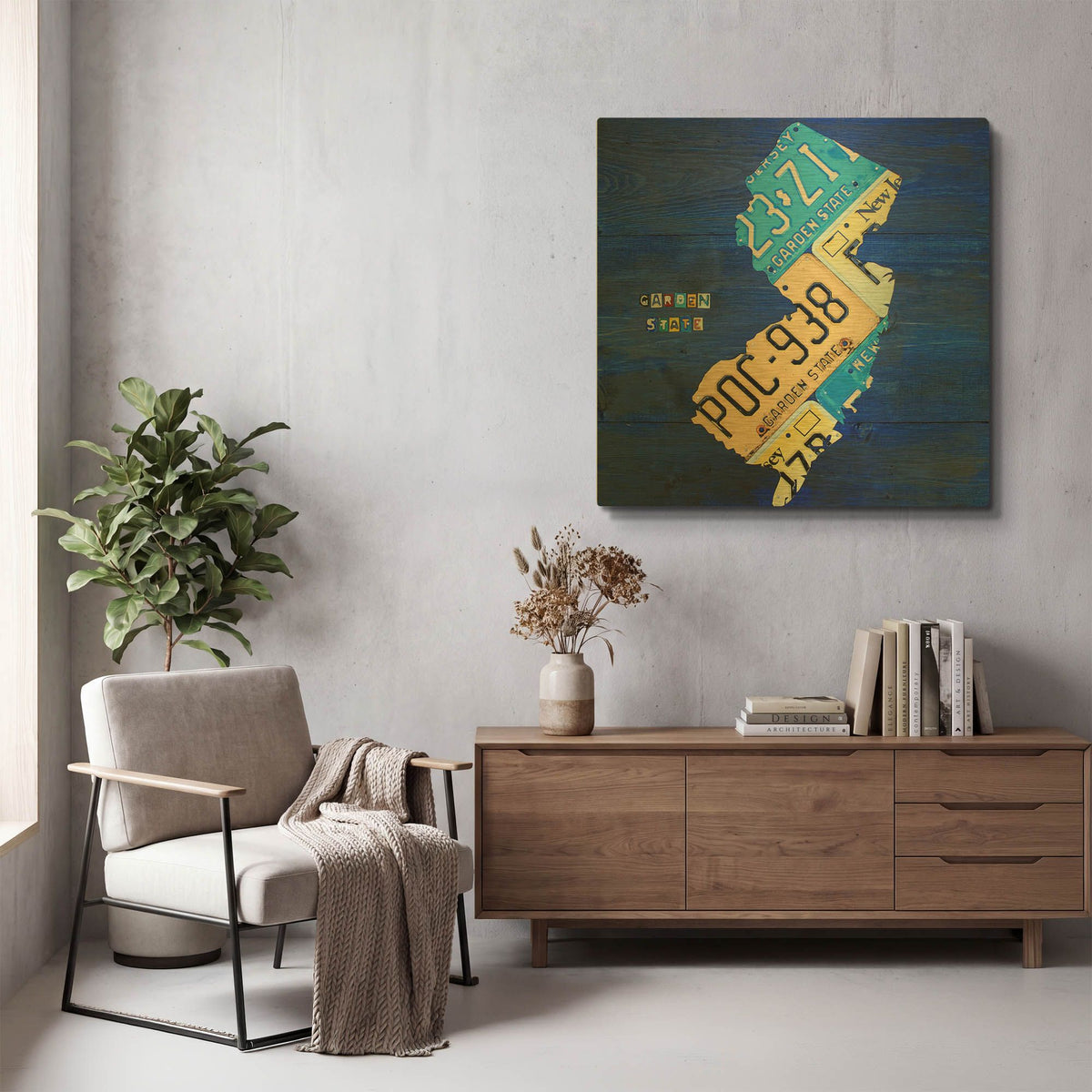 'New Jersey' By Design Turnpike Gold Metal Wall Art