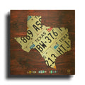 'Texas License Plate Map Large' By Design Turnpike Gold Metal Wall Art