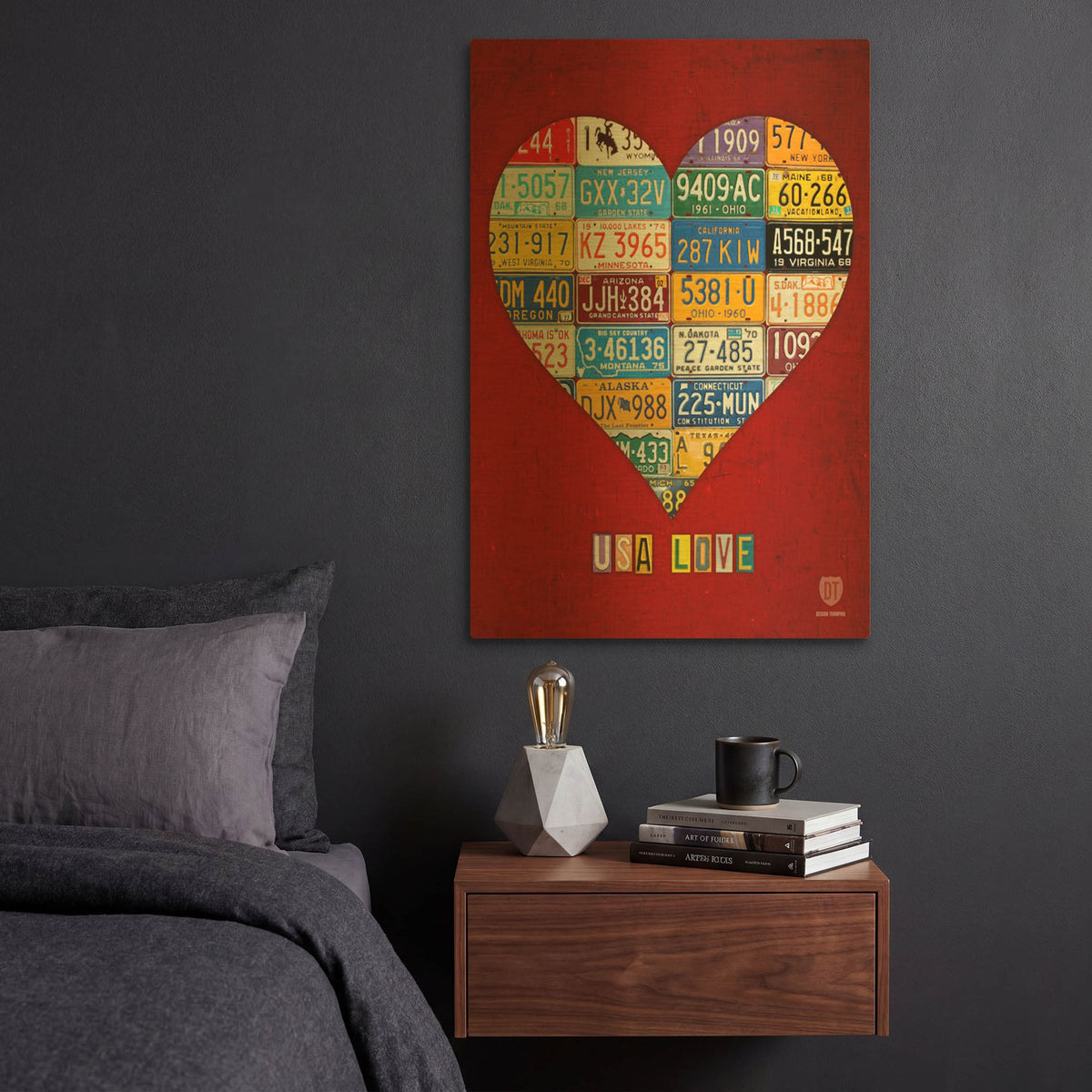 'License Plate Art Heart' By Design Turnpike Gold Metal Wall Art