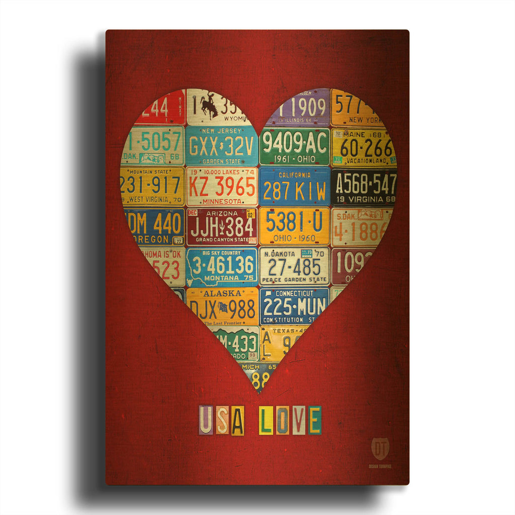 'License Plate Art Heart' By Design Turnpike Gold Metal Wall Art