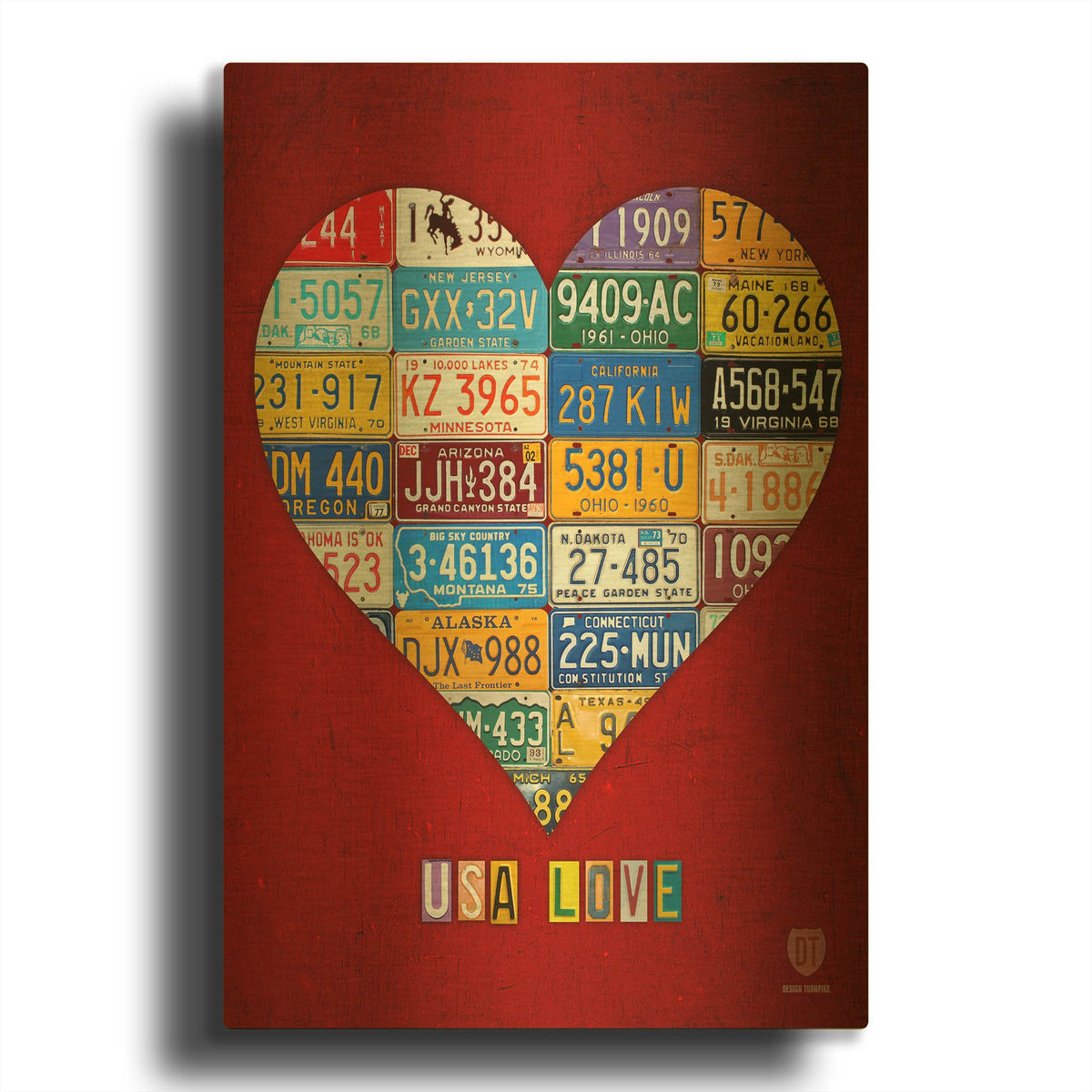 'License Plate Art Heart' By Design Turnpike Gold Metal Wall Art