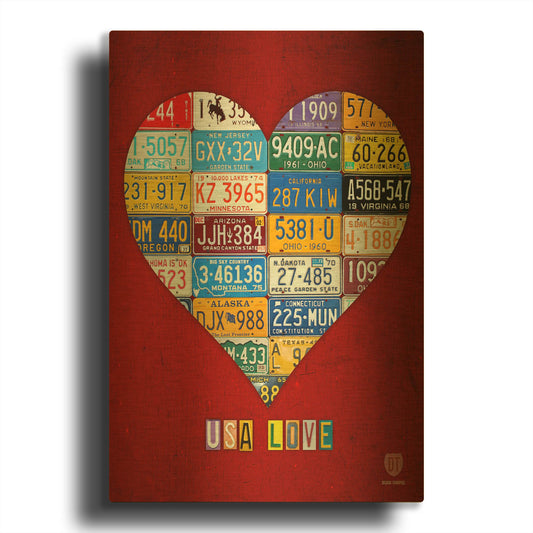 'License Plate Art Heart' By Design Turnpike Gold Metal Wall Art