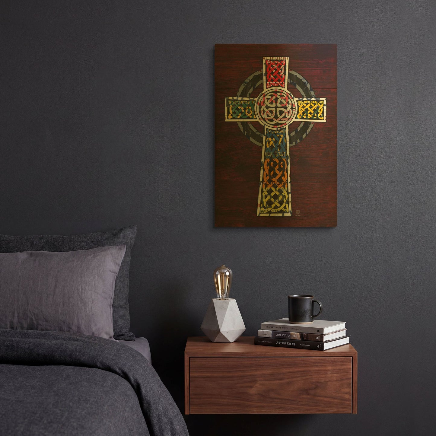 'License Plate Art Celtic Cross' By Design Turnpike Gold Metal Wall Art