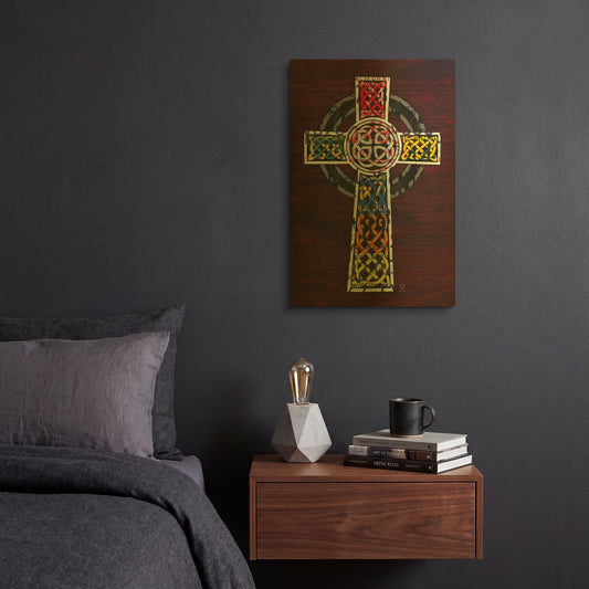 'License Plate Art Celtic Cross' By Design Turnpike Gold Metal Wall Art