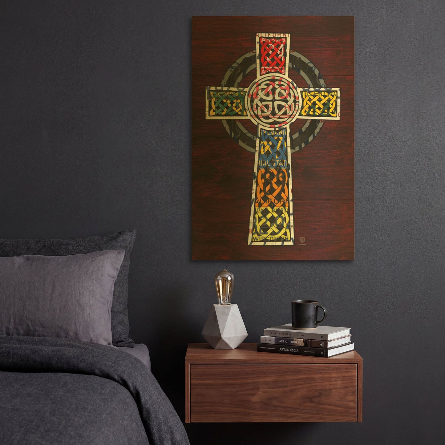 'License Plate Art Celtic Cross' By Design Turnpike Gold Metal Wall Art