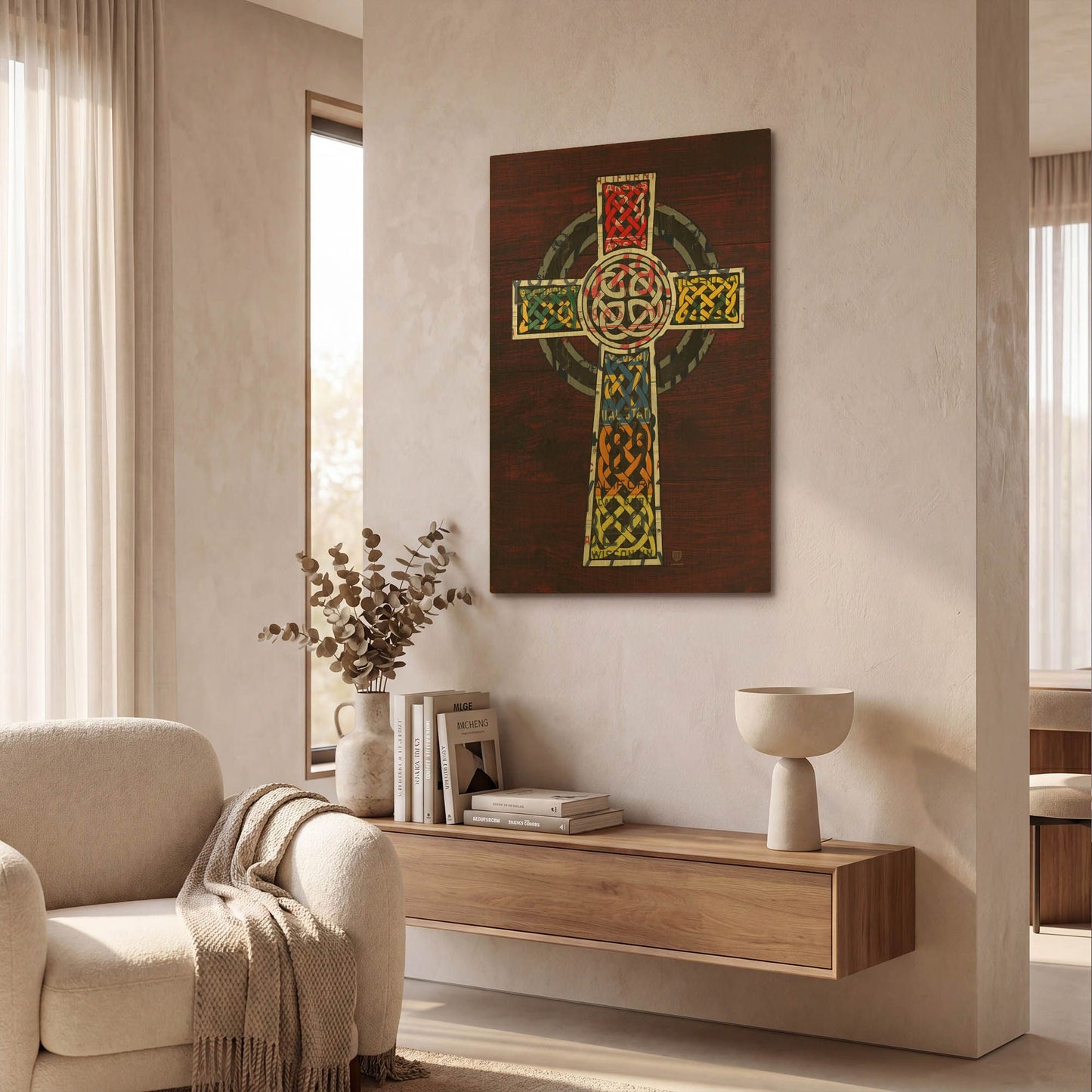 'License Plate Art Celtic Cross' By Design Turnpike Gold Metal Wall Art