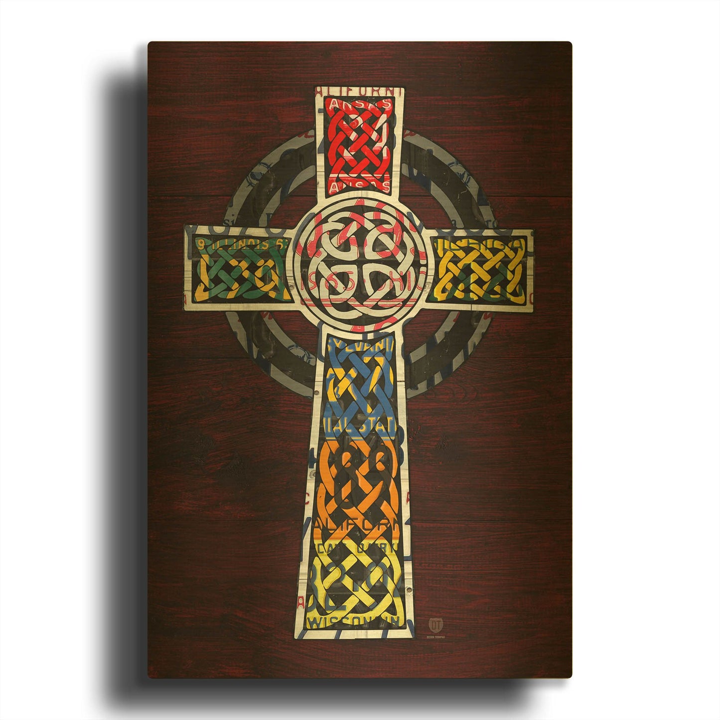 'License Plate Art Celtic Cross' By Design Turnpike Gold Metal Wall Art