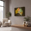 'Australia License Plate Map' By Design Turnpike Gold Metal Wall Art