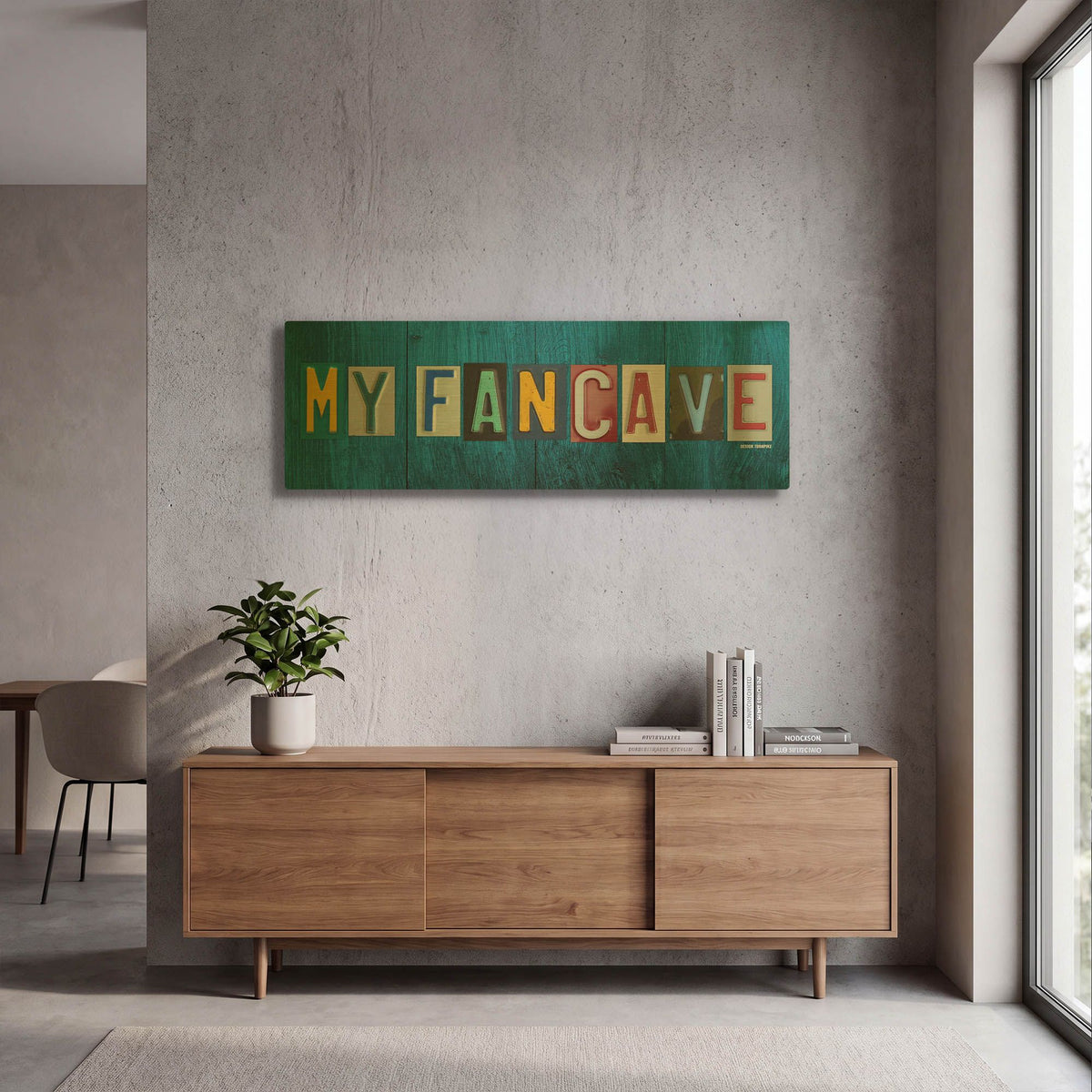 'My Fan Cave' By Design Turnpike Gold Metal Wall Art
