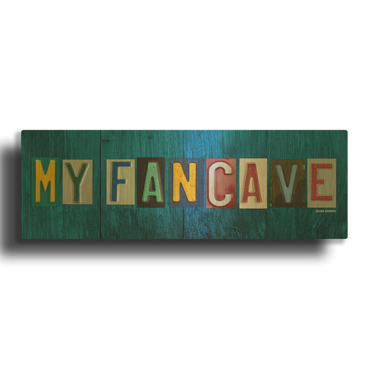 'My Fan Cave' By Design Turnpike Gold Metal Wall Art