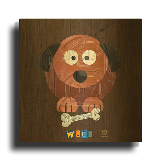 'Woof The Dog' By Design Turnpike Gold Metal Wall Art