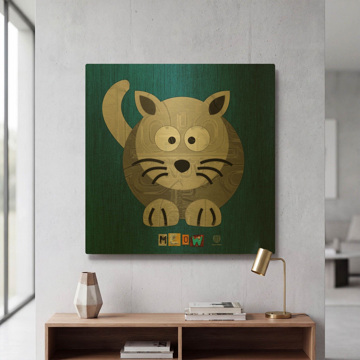 'Meow The Cat' By Design Turnpike Gold Metal Wall Art