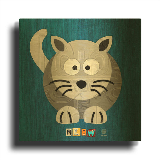 'Meow The Cat' By Design Turnpike Gold Metal Wall Art