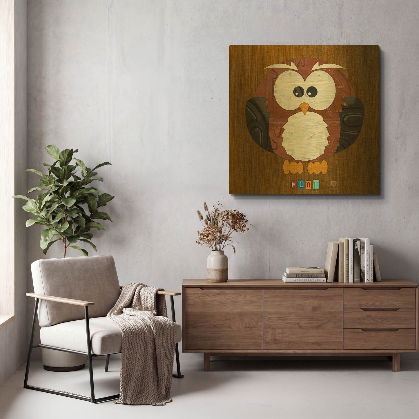 'Hoot The Owl' By Design Turnpike Gold Metal Wall Art