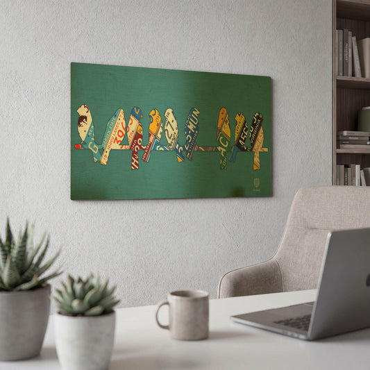 'Birds On A Wire' By Design Turnpike Gold Metal Wall Art