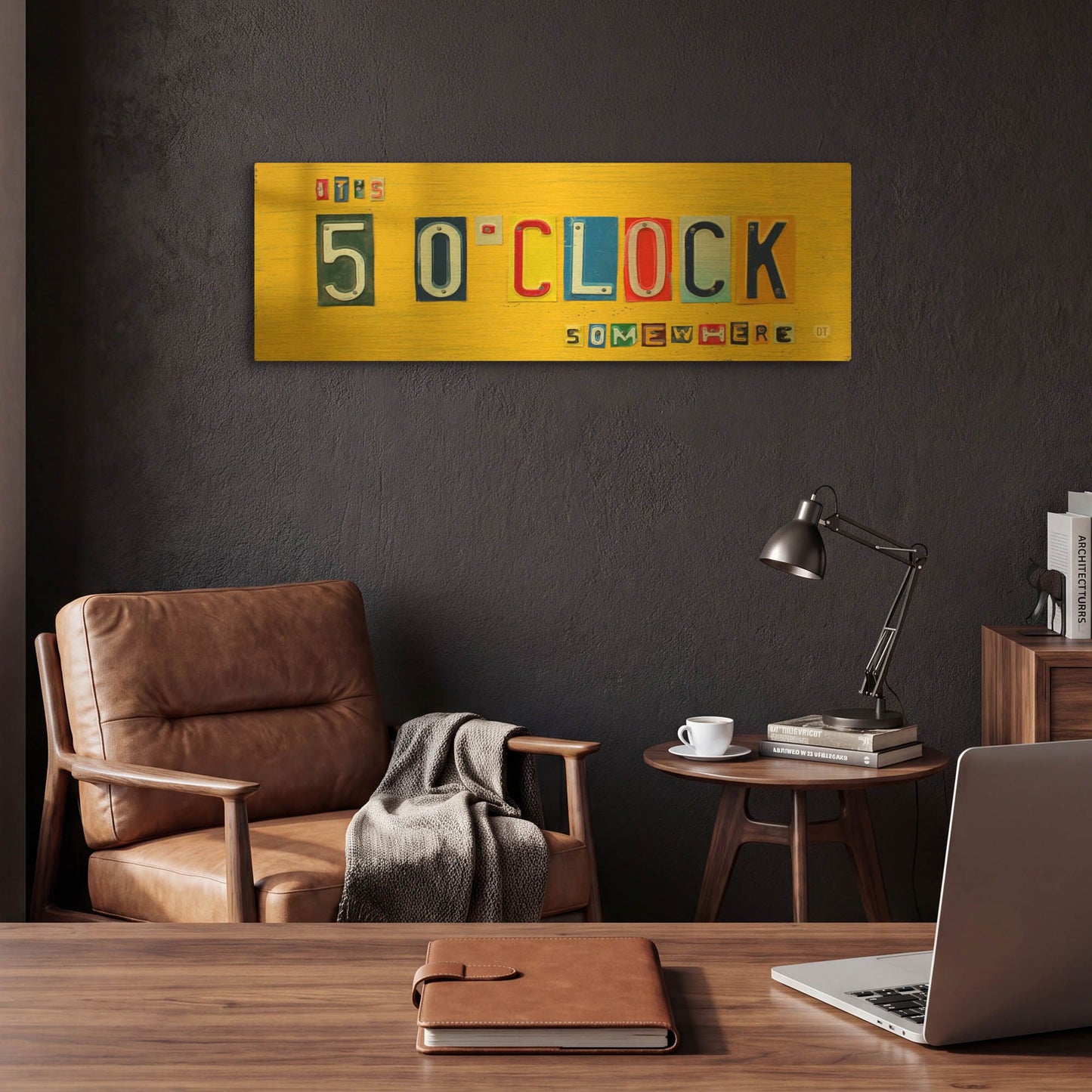 'It’S 5 O’Clock Somewhere' By Design Turnpike Gold Metal Wall Art