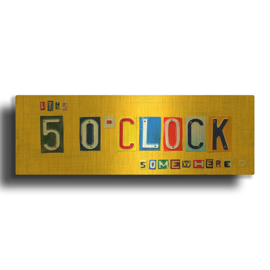 'It’S 5 O’Clock Somewhere' By Design Turnpike Gold Metal Wall Art