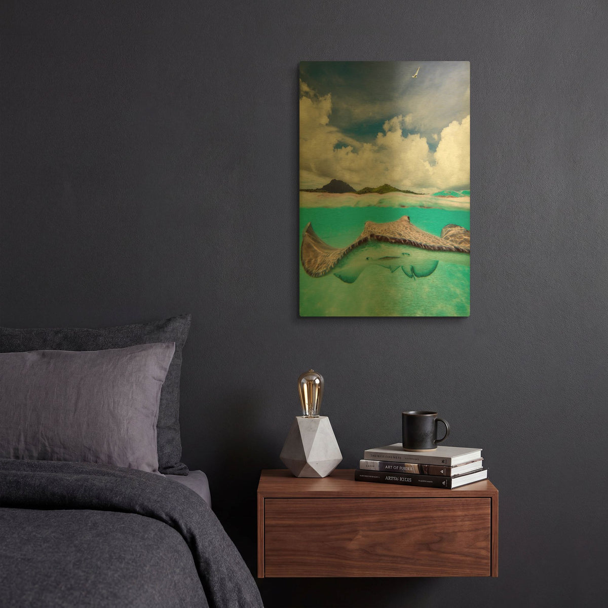 'Stingray' By Jesse Estes Gold Metal Wall Art