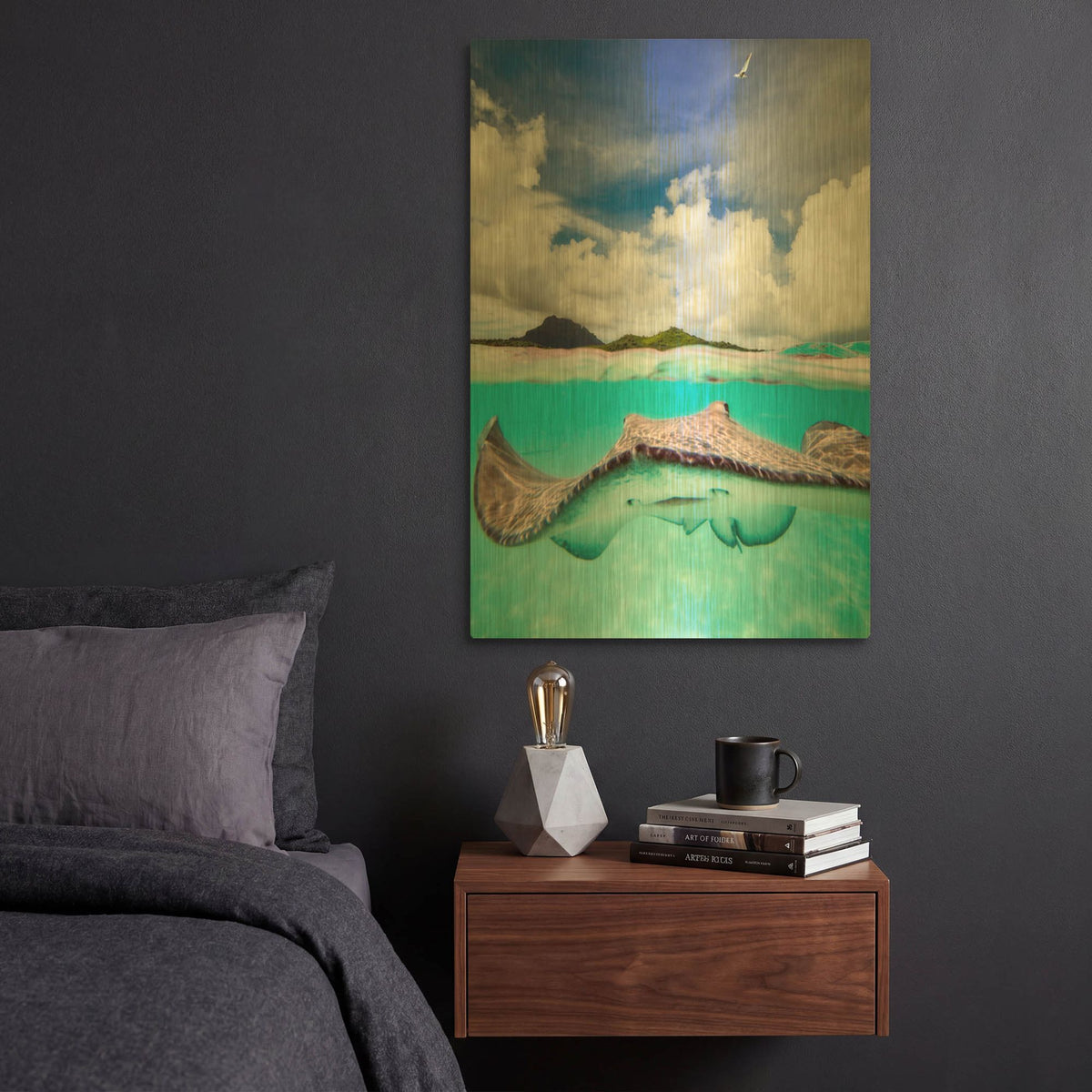 'Stingray' By Jesse Estes Gold Metal Wall Art
