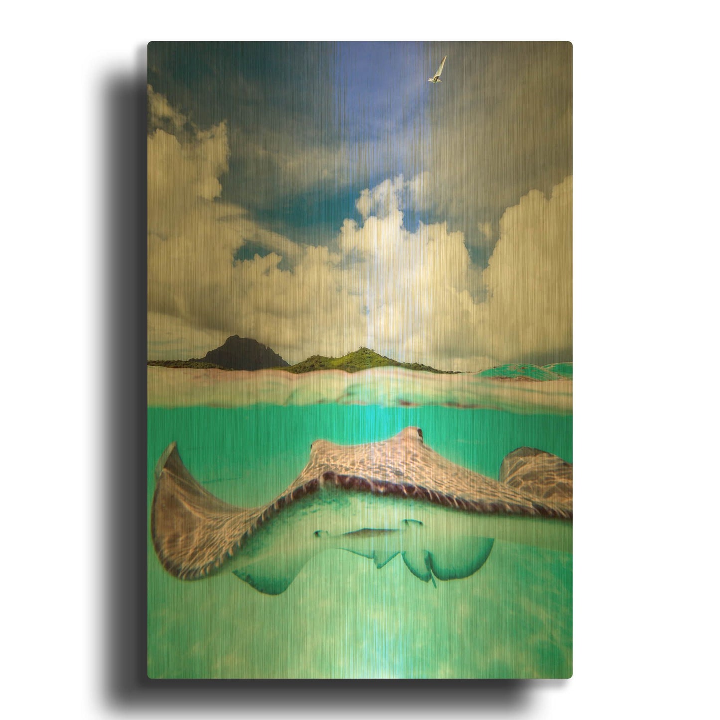 'Stingray' By Jesse Estes Gold Metal Wall Art