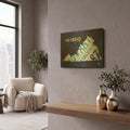 'Virginia License Plate Map' By Design Turnpike Gold Metal Wall Art