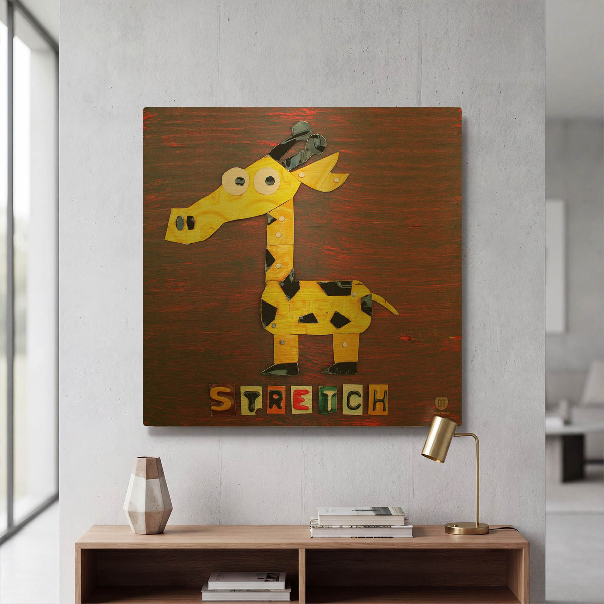 'Stretch The Giraffe' By Design Turnpike Gold Metal Wall Art