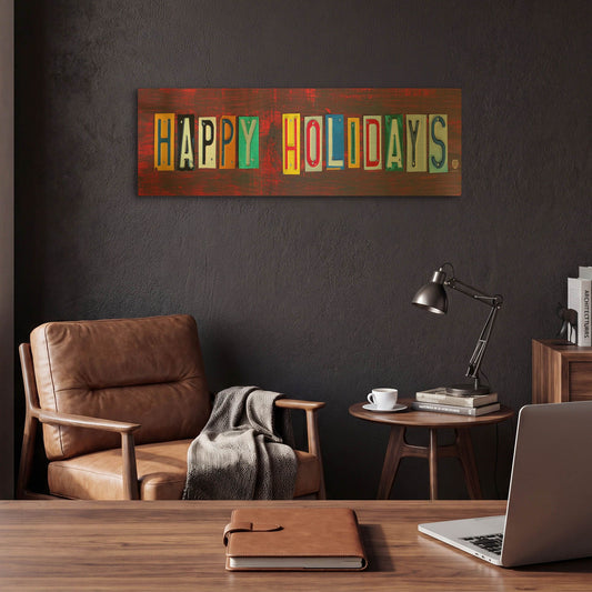 'Happy Holidays' By Design Turnpike Gold Metal Wall Art