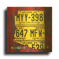 'Arizona License Plate' By Design Turnpike Gold Metal Wall Art