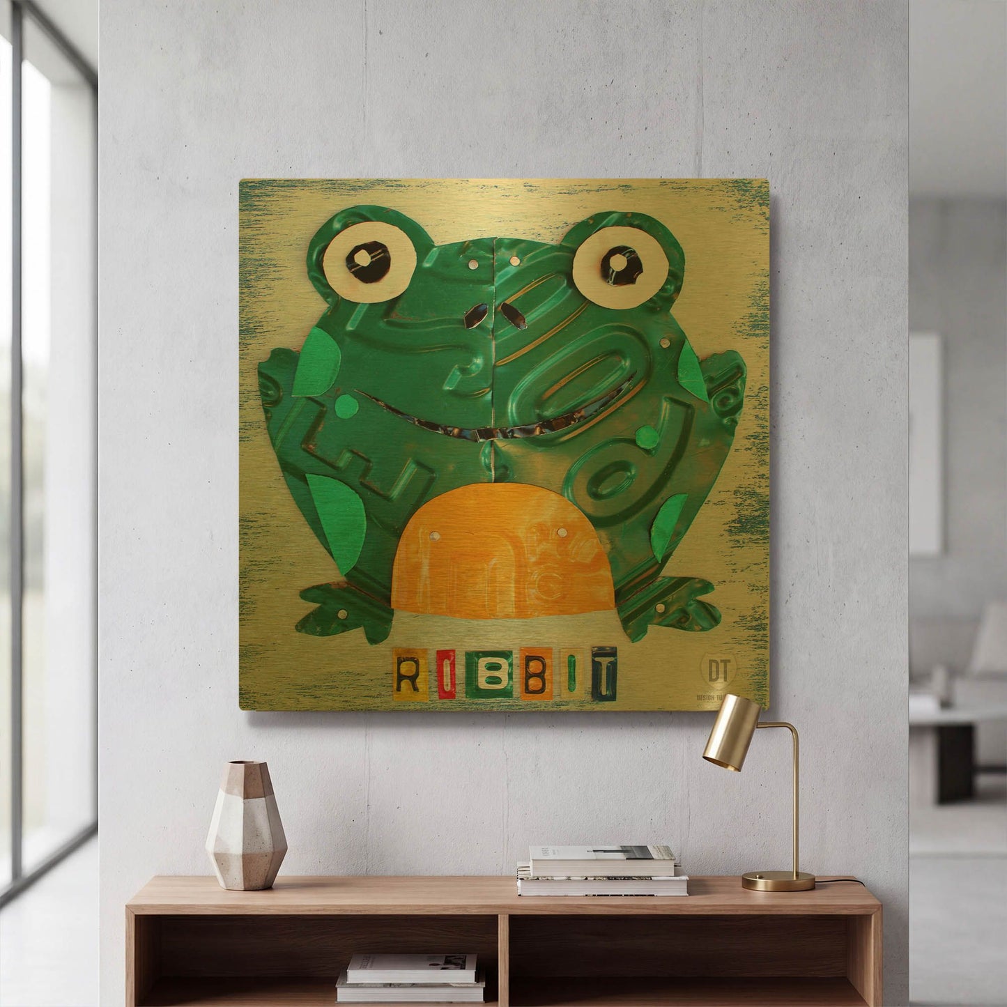 'Ribbit The Frog' By Design Turnpike Gold Metal Wall Art