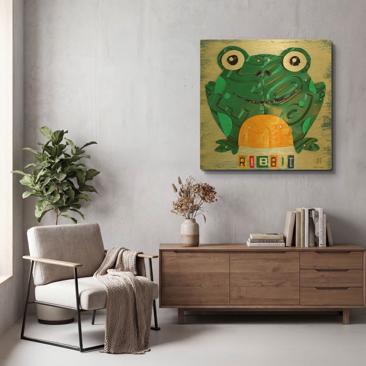 'Ribbit The Frog' By Design Turnpike Gold Metal Wall Art