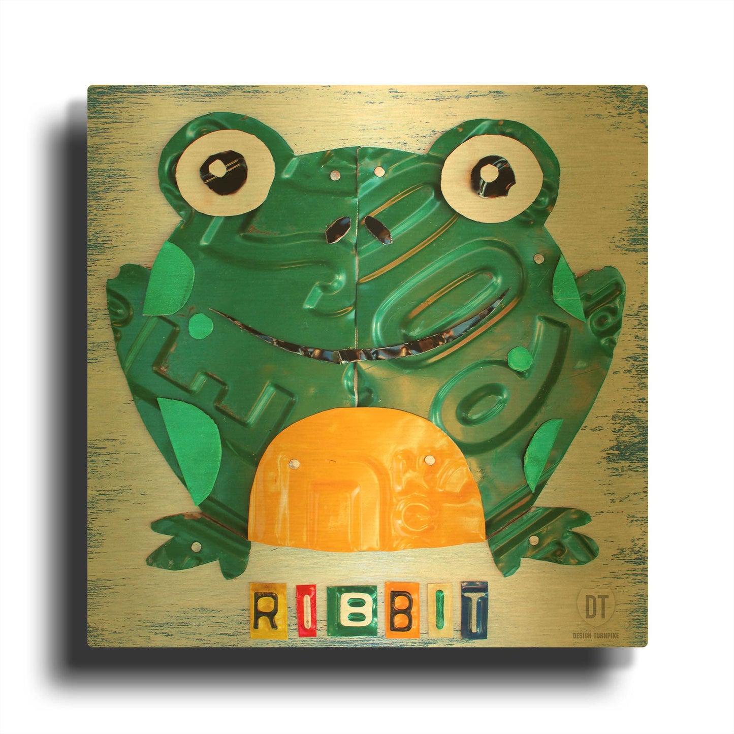 'Ribbit The Frog' By Design Turnpike Gold Metal Wall Art