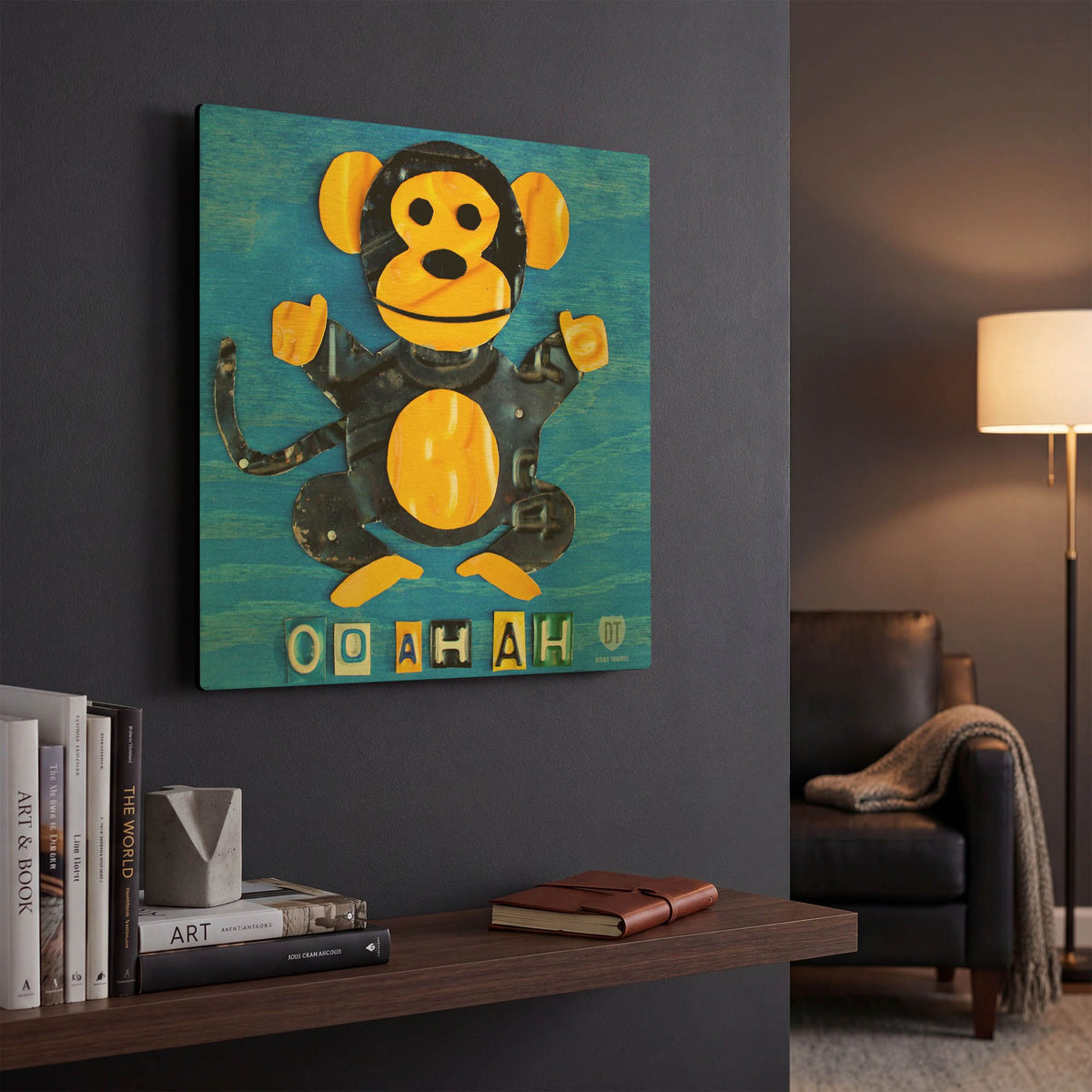 'Oo Ah Ah The Monkey' By Design Turnpike Gold Metal Wall Art