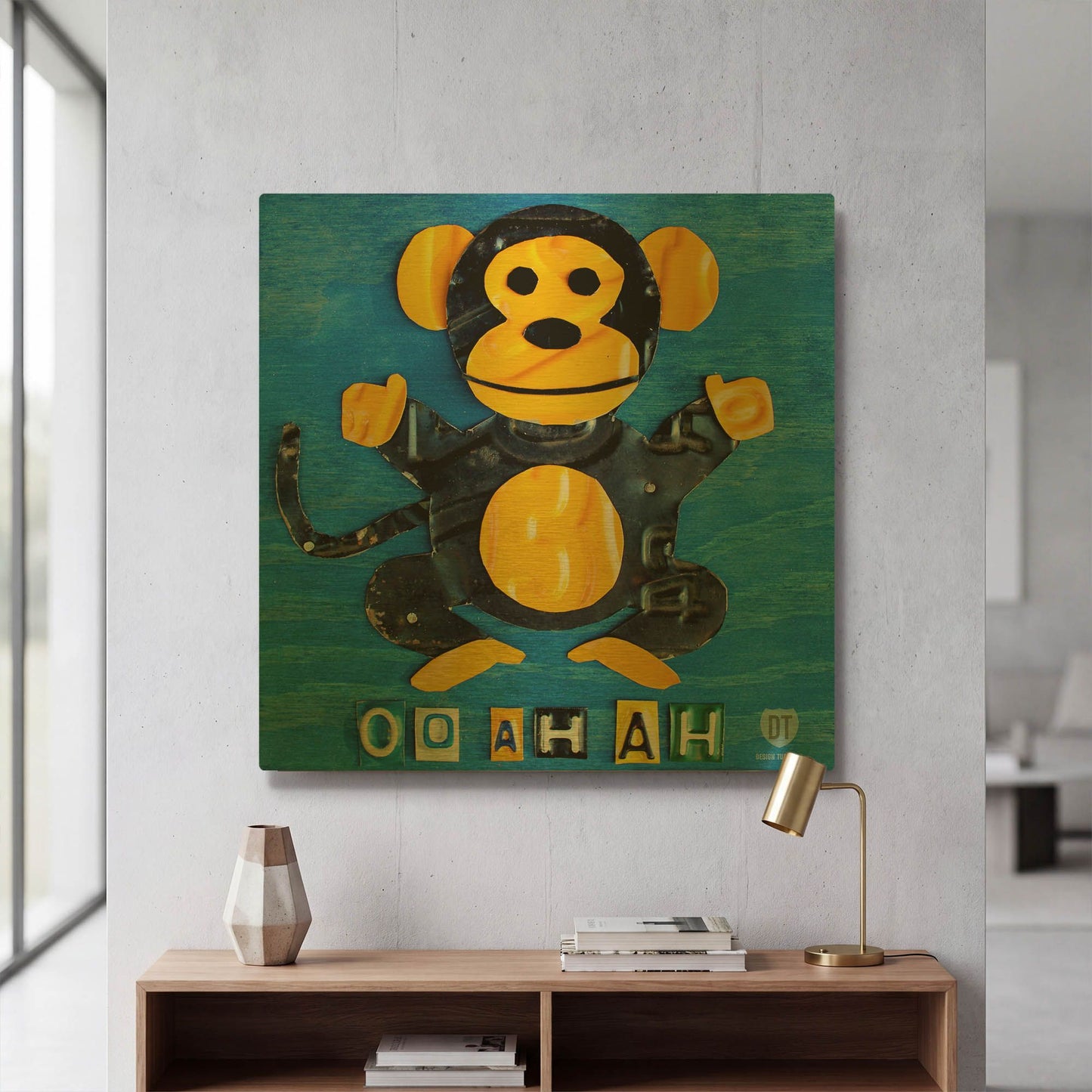 'Oo Ah Ah The Monkey' By Design Turnpike Gold Metal Wall Art